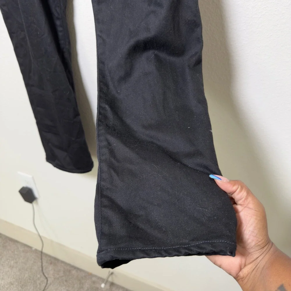 Adriano Goldschmied Men Everett Slim Straight Pants 35 Black Japanese Fabric